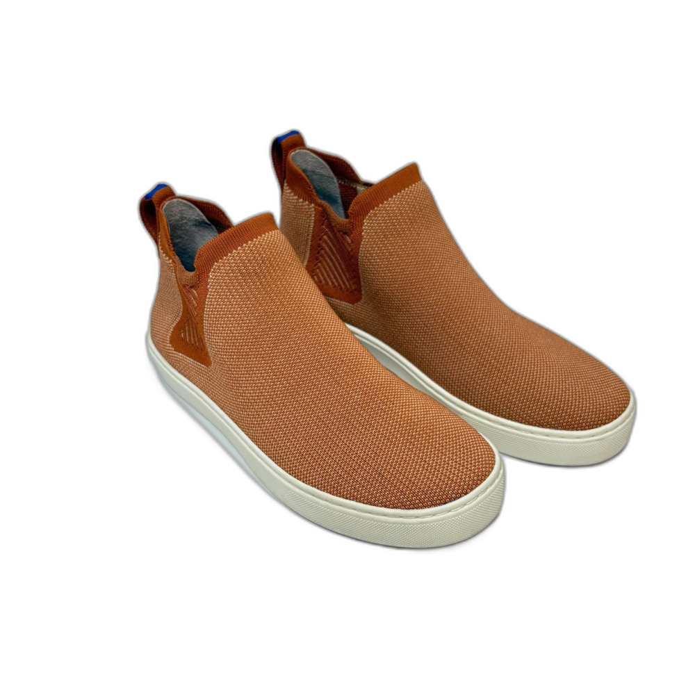 ROTHY'S  Chelsea Fawn Orange White Slip On High Top Casual Shoes  Womens Size 8